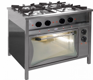 Kuchnia gazowa 4-palnikowa (P) 900 z piekarnikiem elektrycznym 400V TGP 424 PKE-3 (29,3 kW) EGAZ