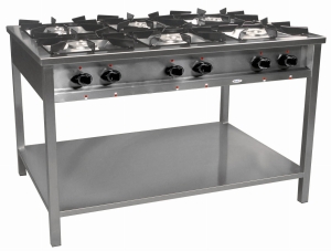 Kuchnia gazowa 6-palnikowa z półką 35,5kW TGP-637.III EGAZ 1300x900x850mm  
