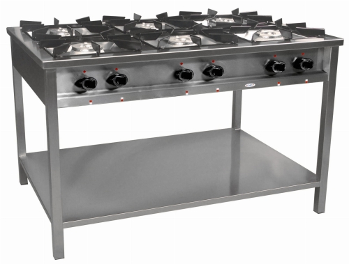 Kuchnia gazowa 6-palnikowa z półką 35,5kW TGP-637.III EGAZ 1300x900x850mm  