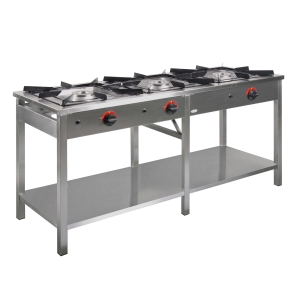 Taboret (trzon) gazowy 3-palnikowy z półką 19,5kW TG 322.III firmy EGAZ 1690x600x850mm