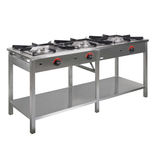 Taboret (trzon) gazowy 3-palnikowy z półką 19,5kW TG 322.III firmy EGAZ 1690x600x850mm